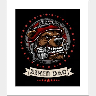 Biker Dad Bear Posters and Art